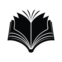 Open Book Pages Fanning Vector Silhouette