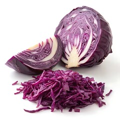 Obraz premium purple cabbage on a white background