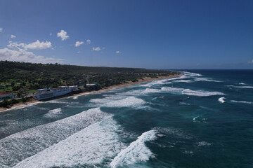 aerial view of puerto rican coast