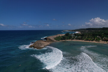 aerial view of puerto rican coast