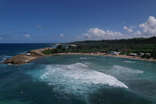 aerial view of puerto rican coast