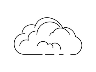 Elegant Cloud Outline. Weather Vector Symbol