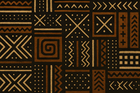Photo of Authentic african mudcloth textile pattern design background