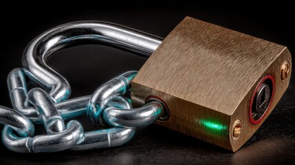 Lock glowing from inside as it opens