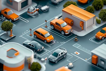 An infographic depicting the steps to renting a car, emphasizing online convenience and insurance options.