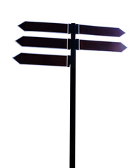 blank directional arrow isolated on white