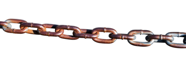 rusty metal chain isolated