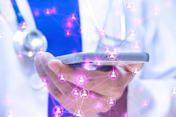 mano, medico, dottore, telefono, applicazione, salute, sanità, pazienti, appuntamento,...