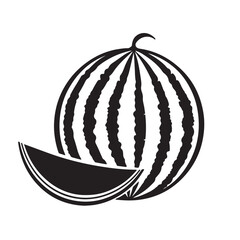 watermelon silhouette illustration vector image