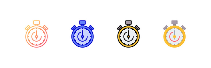 Stopwatch Icon set multiple style collection