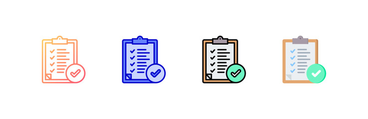 Checklist Icon set multiple style collection
