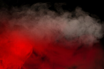 White steam on a black background.