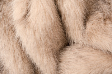 Texture of faux fur as a background, top view.