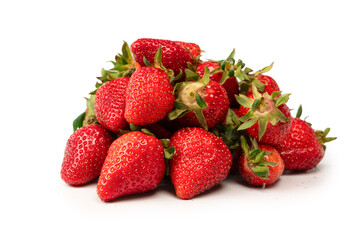 Fresh group of berries isolated on a white background.