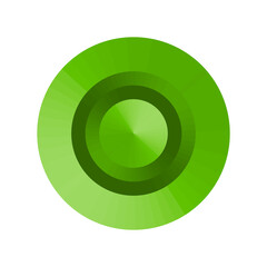 Green Gradient Concentric Circle Pattern Isolated on Transparent Background