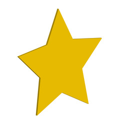 A Golden Five Pointed Star on Transparent Background