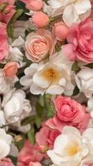 Obraz premium Seamless Pattern Beautiful roses in soft pastel colors.