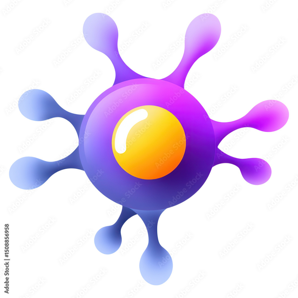 Poster abstract colorful circular shape with fluid gradient design and modern style, isolated on transparen
