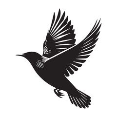 Obraz premium Clean Starling silhouette design for icons – Starling illustration – Minimalist Starling vector – Bird silhouette