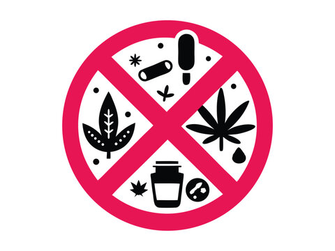 recommend clip art: No drugs symbol prohibition sign isolated on white background
                    