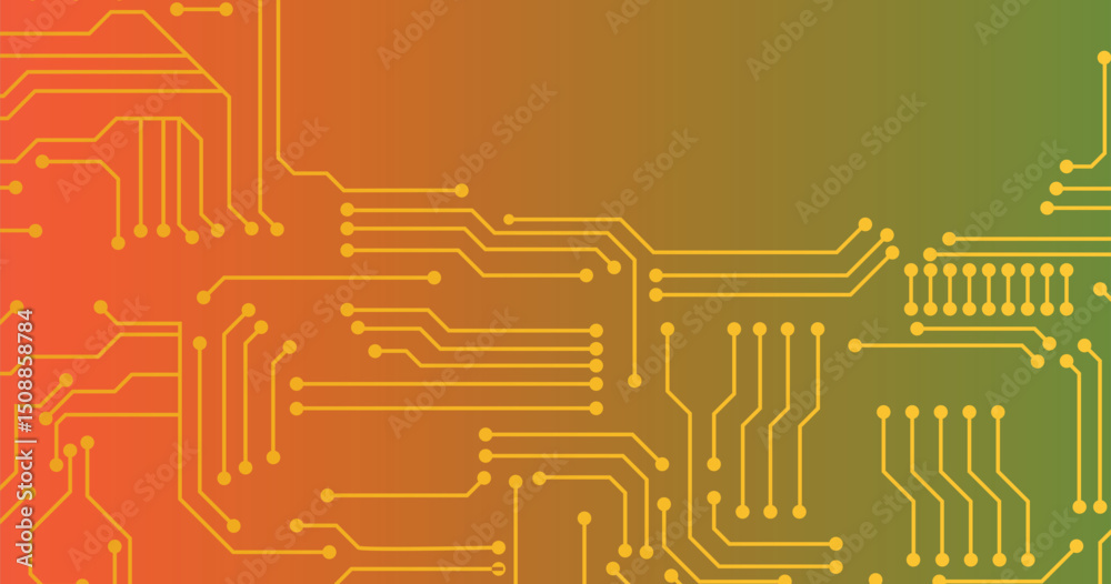 Wall mural circuit board technology information pattern concept vector background