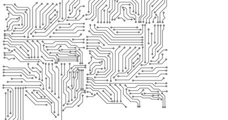 Circuit board texture with communication technology concept. Creative vector illustration