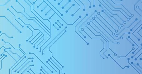 Electronics board. Circuit board electronic hi tech pattern. Vector abstract technology on blue background.