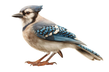 PNG Close-up of a vibrant blue jay perched on dark background