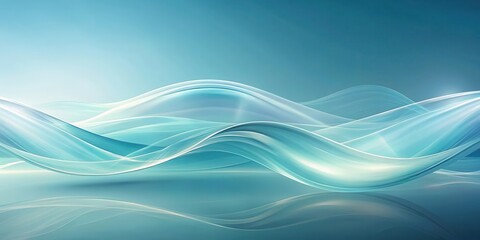 Obraz premium Ethereal wavy shapes on a pale blue abstract background, soft, waves, soft