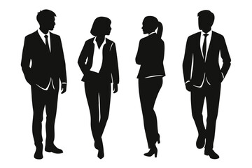 Business people silhouettes corporate team meeting