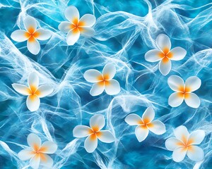 Floral pattern on water