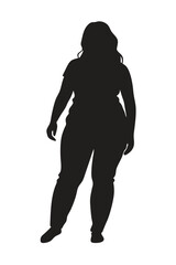 Woman silhouette casual standing pose vector