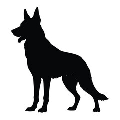 German shepherd dog silhouette black canine breed