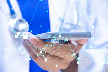 mano, medico, dottore, telefono, applicazione, salute, sanità, sicurezza informatica, sicurezza,...