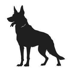 German shepherd dog silhouette standing profile