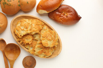 Traditional Ukrian food Plate of potato pancakes