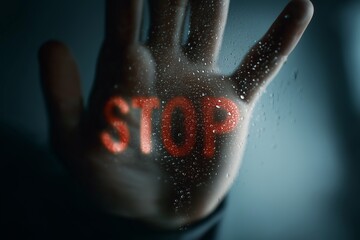 Red Stop Sign at Busy Intersection