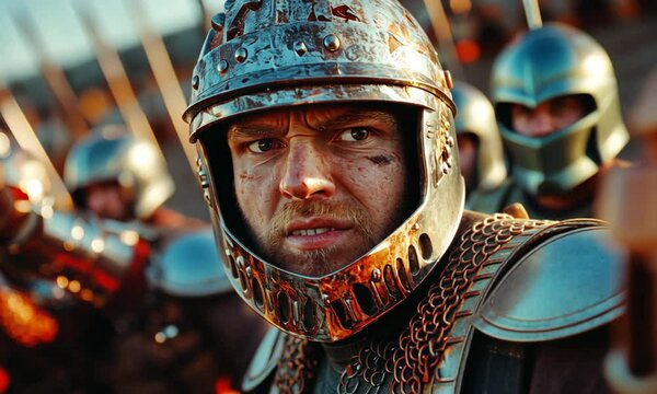 Medieval reenactors clash in lively battle at historic festival in central Europe
