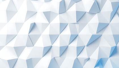 Fototapeta premium Geometric abstract white and light blue polygonal texture with 3d origami style design