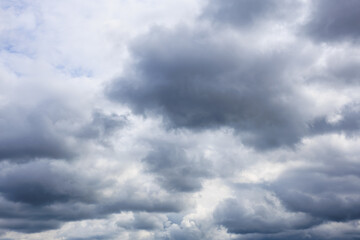 Dramatic overcast sky with dense gray clouds
