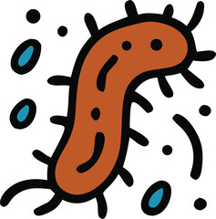 Bacteria with blue dots suitable for science presentations, educational materials, medical websites, microbiology research, textbooks, biology blogs, and health articles