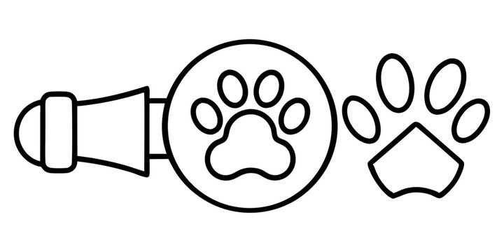 Announcing pet adoption event paw print megaphone design