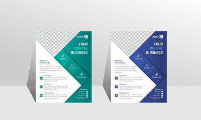 Corporate creative business flyer template design, vector template design and business poster template design. Business marketing flyer template, digital marketing agency flyer.