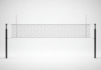 Volleyball net against plain white backdrop