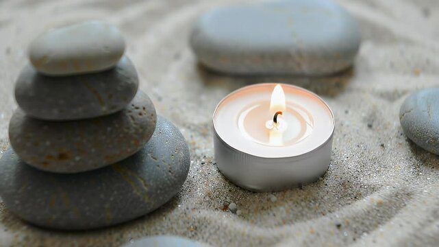 Serene Candlelight and Stacked Stones: A Relaxing Zen Video
