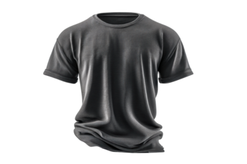 PNG Plain dark gray t-shirt on black background with wrinkled texture
