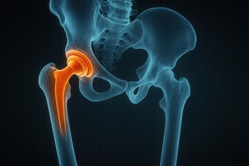 3d rendered medically accurate illustration of a hip replacement
