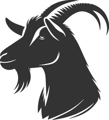 Farm animal vector silhouette of a goat