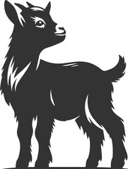 Farm animal vector silhouette of a goat