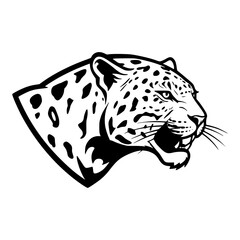 Leopard Head silhouettes Illustration